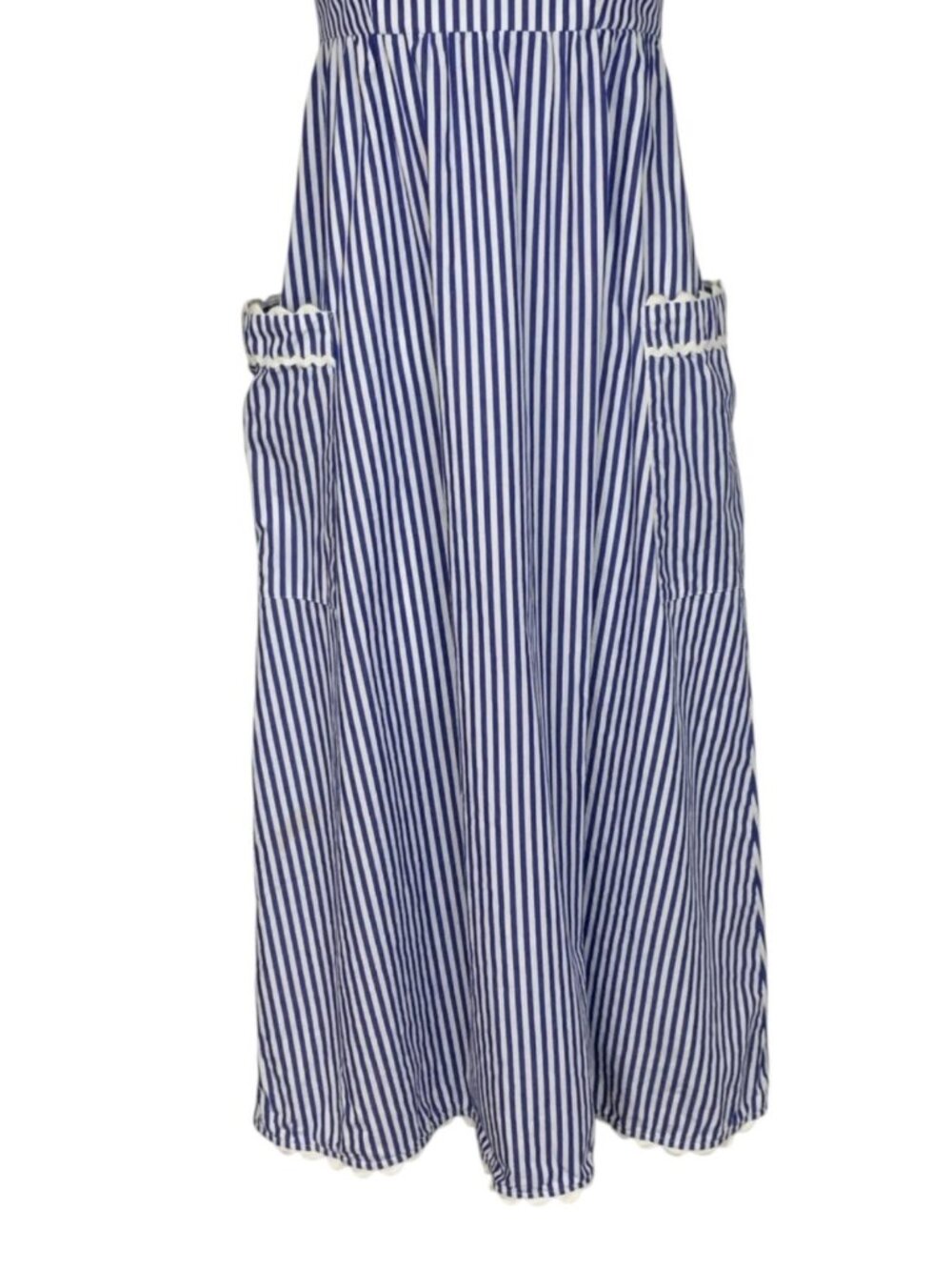 Tuckernuck Blue Stripe Georgia Sleeveless Dress XS Cotton A-Line DEFECT - Picture 14 of 16